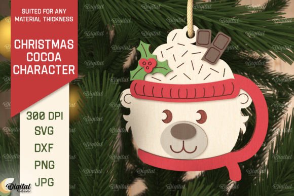 3D Christmas Cocoa Polar Bear Laser Cut: A Creative Holiday Design for All