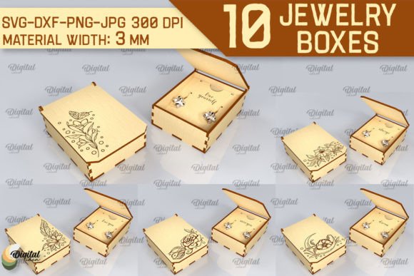3D Jewelry Boxes Laser Cut Bundle
