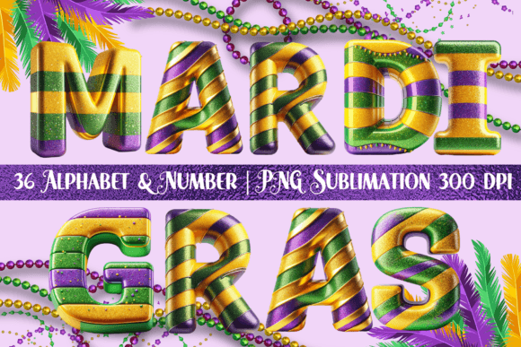 3D Mardi Gras Alphabet Number: A Creative Resource for Festive Design Projects