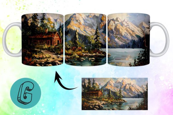3D Oil Paint Vintage Sence Mug Wrap 19: A Creative Tool for Modern Makers