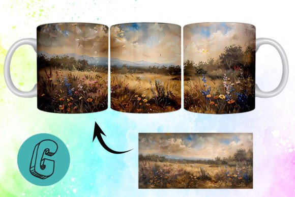 3D Oil Paint Wildflowers Mug Wrap 12: A Creative Tool for DIY Enthusiasts