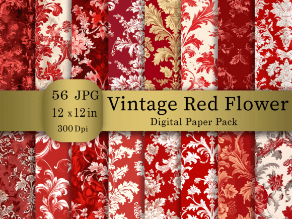 3d Red Flower Digital Paper Bundle: A Versatile Design Resource for Creative Projects