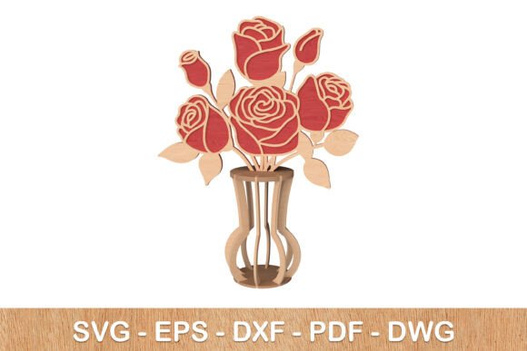 3D Rose Vase Laser Cut - SVG: A Versatile Design for Creative Projects