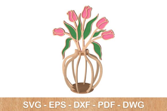 3D Tulip Vase Laser Cut SVG: A Versatile Design for Creative Projects