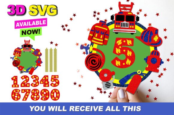 Firefighters Cake Topper 3D SVG: A Creative Tool for Every Project