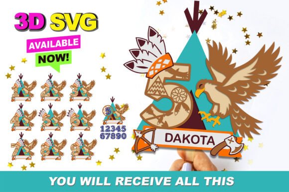 Native American Numbers Topper 3D SVG: A Creative Tool for Event Decor and Merchandise