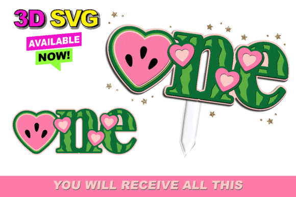 One in a Melon Cake Topper 3D SVG: A Versatile Digital Design Solution