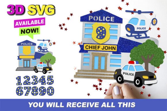 Police Station Cake Topper 3D SVG: A Versatile Design Asset for Creators