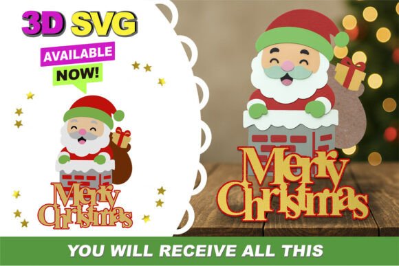 Santa Chimney Topper 3D SVG: A Creative Design Solution