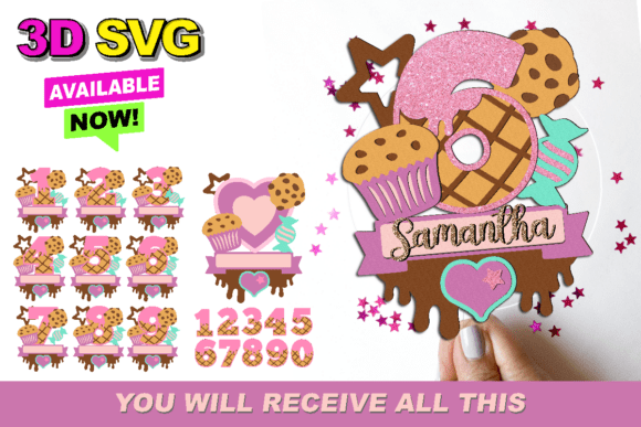 Sweet Numbers Topper 3D SVG: Creative Possibilities at Your Fingertips
