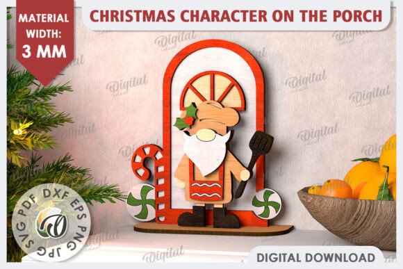 Unlock Creative Possibilities with 3D Christmas Gnome on the Porch LaserCut Designs